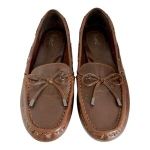 Born Concept BOC Women's Carolann Driving Leather Loafers Brown Slip On 7.5